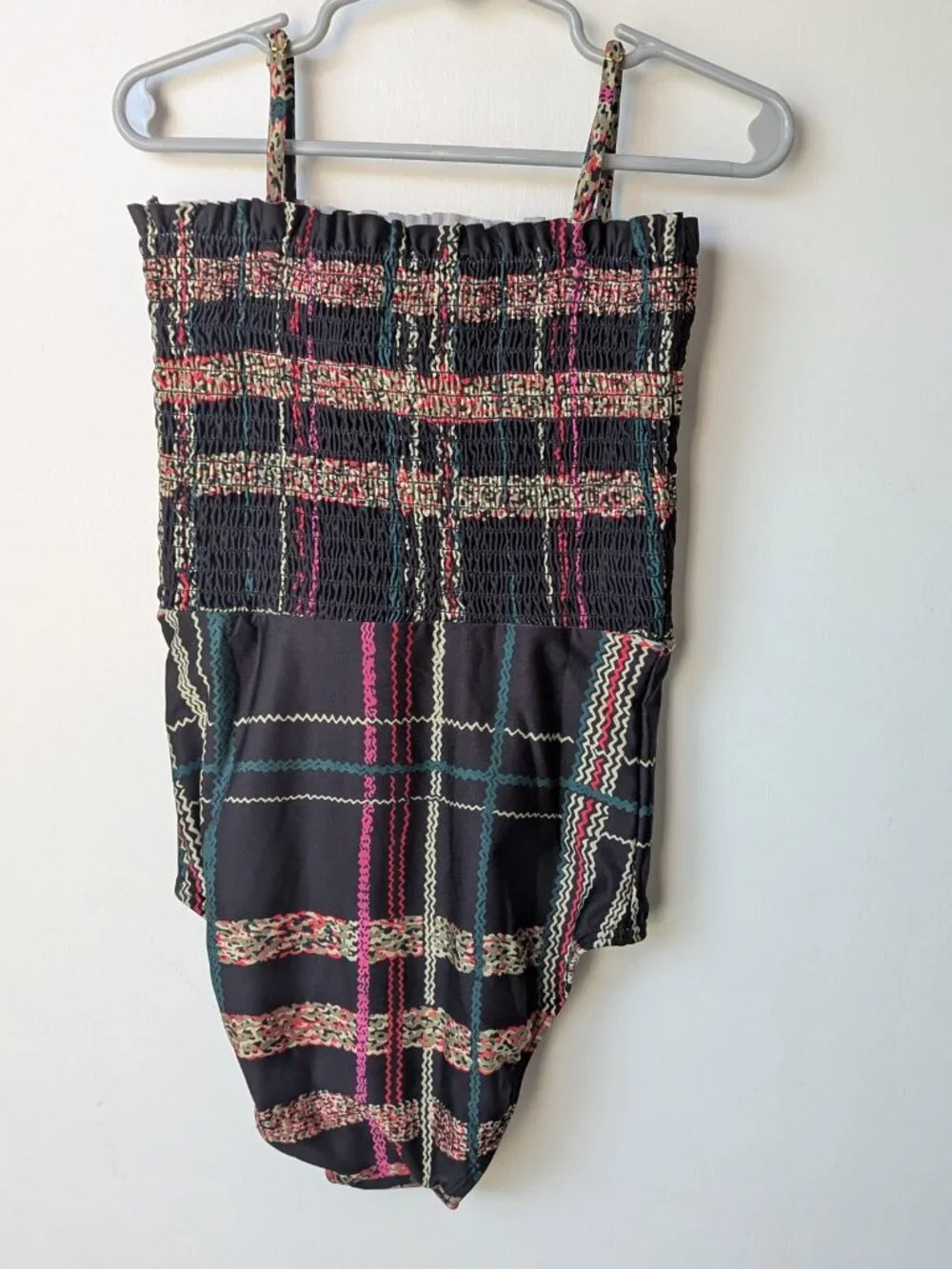 Hermoza Plaid Scrunch Top Bathing Suit Swim Swimsuit Girls Size 10 NWOT